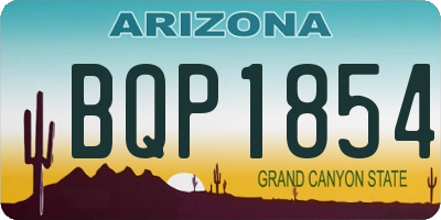 AZ license plate BQP1854