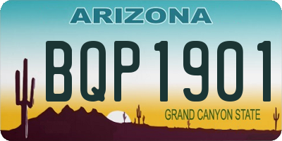 AZ license plate BQP1901