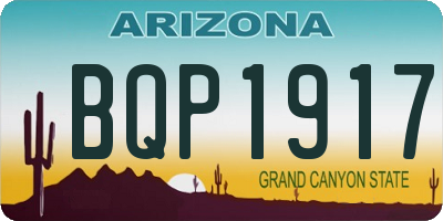 AZ license plate BQP1917