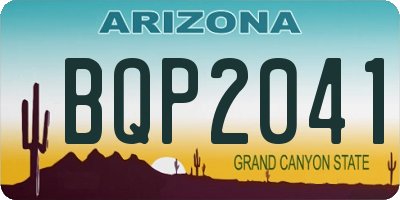 AZ license plate BQP2041