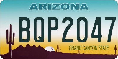 AZ license plate BQP2047
