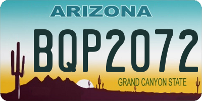 AZ license plate BQP2072
