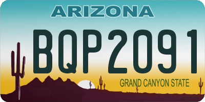 AZ license plate BQP2091