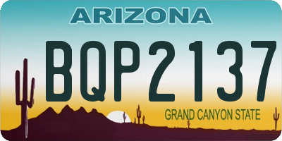 AZ license plate BQP2137