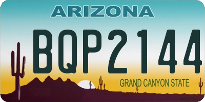 AZ license plate BQP2144
