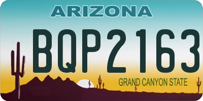 AZ license plate BQP2163