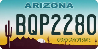 AZ license plate BQP2280