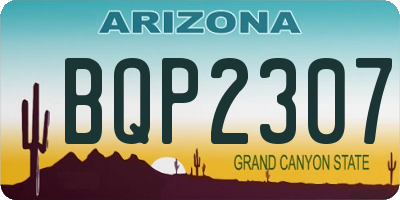 AZ license plate BQP2307