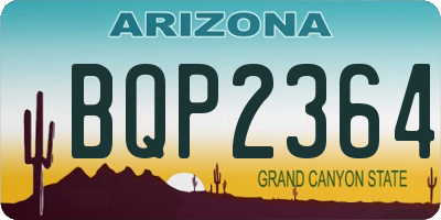 AZ license plate BQP2364