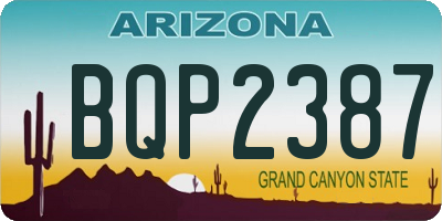 AZ license plate BQP2387