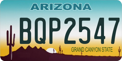 AZ license plate BQP2547