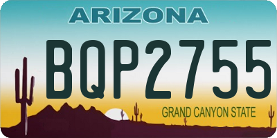 AZ license plate BQP2755