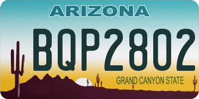 AZ license plate BQP2802