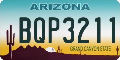 AZ license plate BQP3211