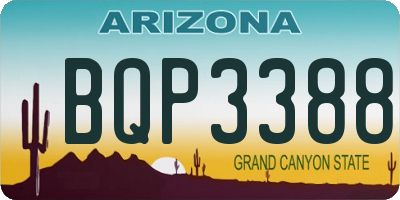 AZ license plate BQP3388