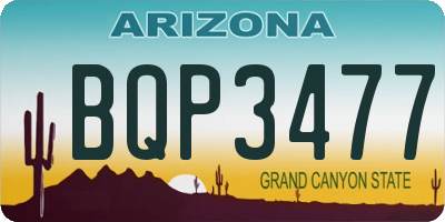 AZ license plate BQP3477