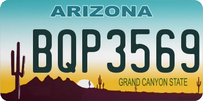 AZ license plate BQP3569