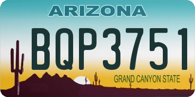 AZ license plate BQP3751