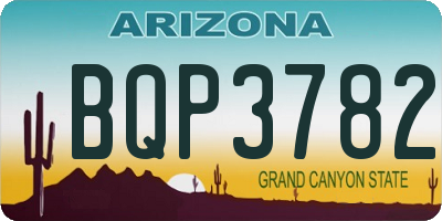AZ license plate BQP3782