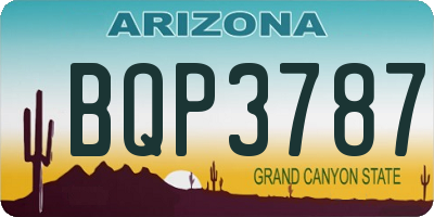 AZ license plate BQP3787