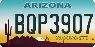 AZ license plate BQP3907