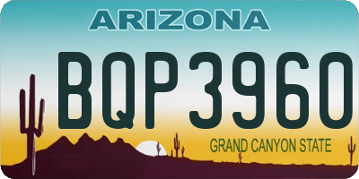 AZ license plate BQP3960
