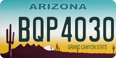 AZ license plate BQP4030