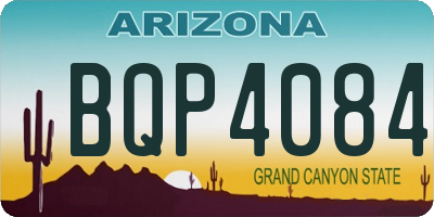 AZ license plate BQP4084