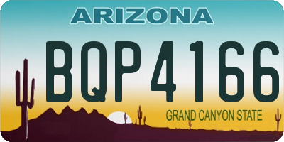AZ license plate BQP4166