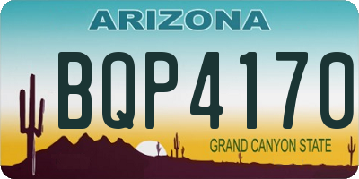 AZ license plate BQP4170