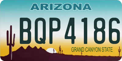 AZ license plate BQP4186