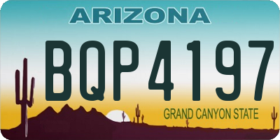 AZ license plate BQP4197