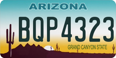 AZ license plate BQP4323
