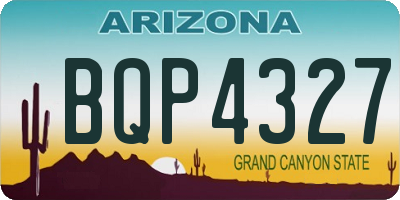 AZ license plate BQP4327