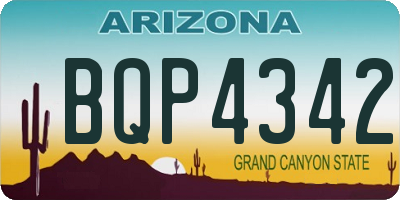 AZ license plate BQP4342
