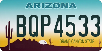 AZ license plate BQP4533