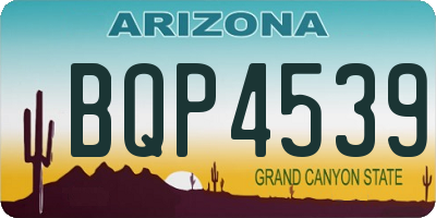 AZ license plate BQP4539
