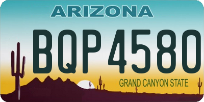 AZ license plate BQP4580