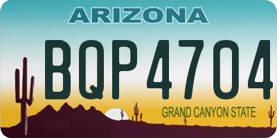 AZ license plate BQP4704