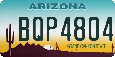 AZ license plate BQP4804