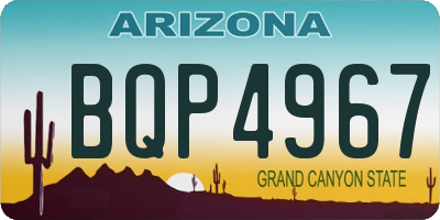 AZ license plate BQP4967