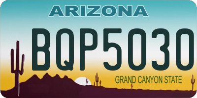 AZ license plate BQP5030