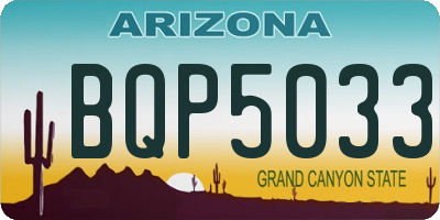 AZ license plate BQP5033