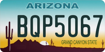 AZ license plate BQP5067