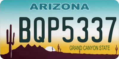 AZ license plate BQP5337