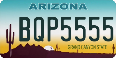 AZ license plate BQP5555