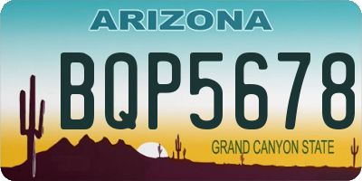 AZ license plate BQP5678