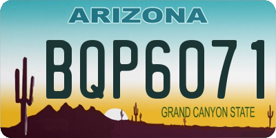 AZ license plate BQP6071