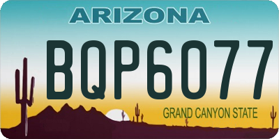 AZ license plate BQP6077