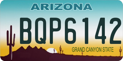 AZ license plate BQP6142